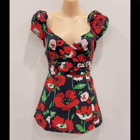 Nanette Lapore Floral Silk Blouse - Picture 1 of 8